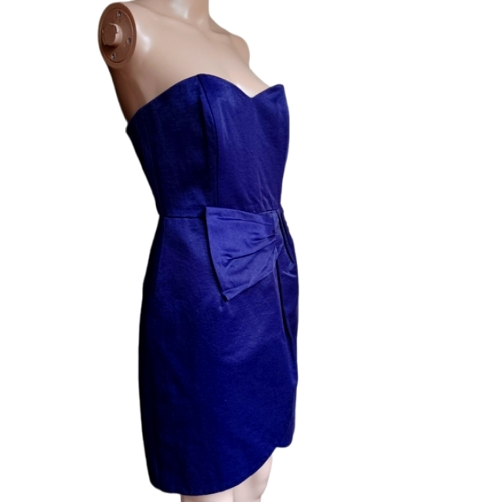 Anthropologie Greylin Strapless Eggplant Purple Dress Short Size Small